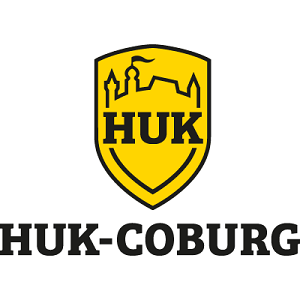 Das Logo der HUK Versicherung ist abgebildet.